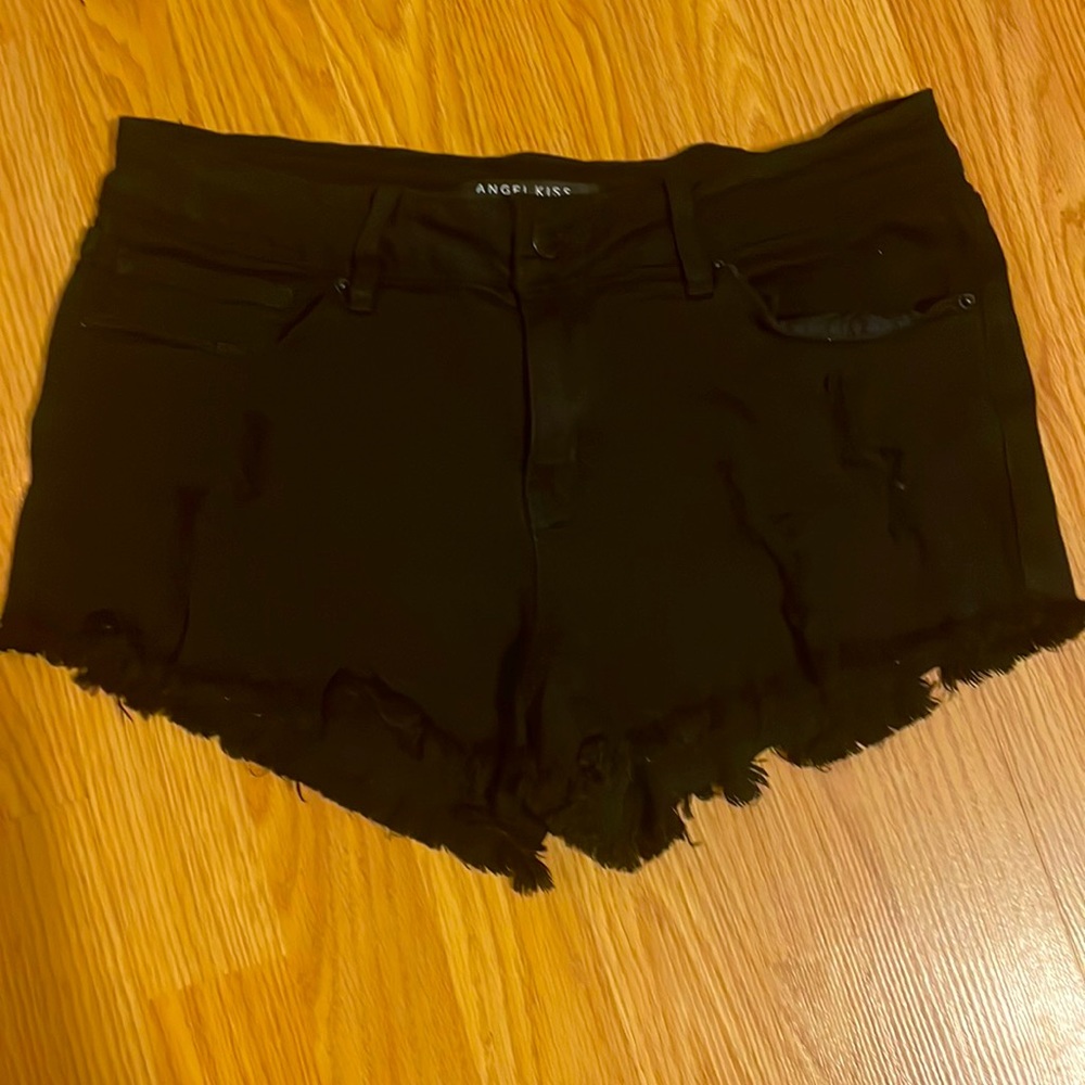Angel kiss black stretchy short shorts